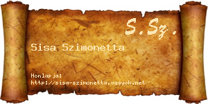 Sisa Szimonetta névjegykártya